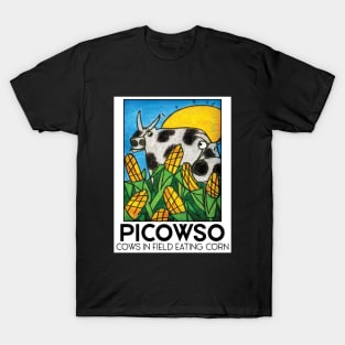 Cows in Field Eating Corn T-Shirt